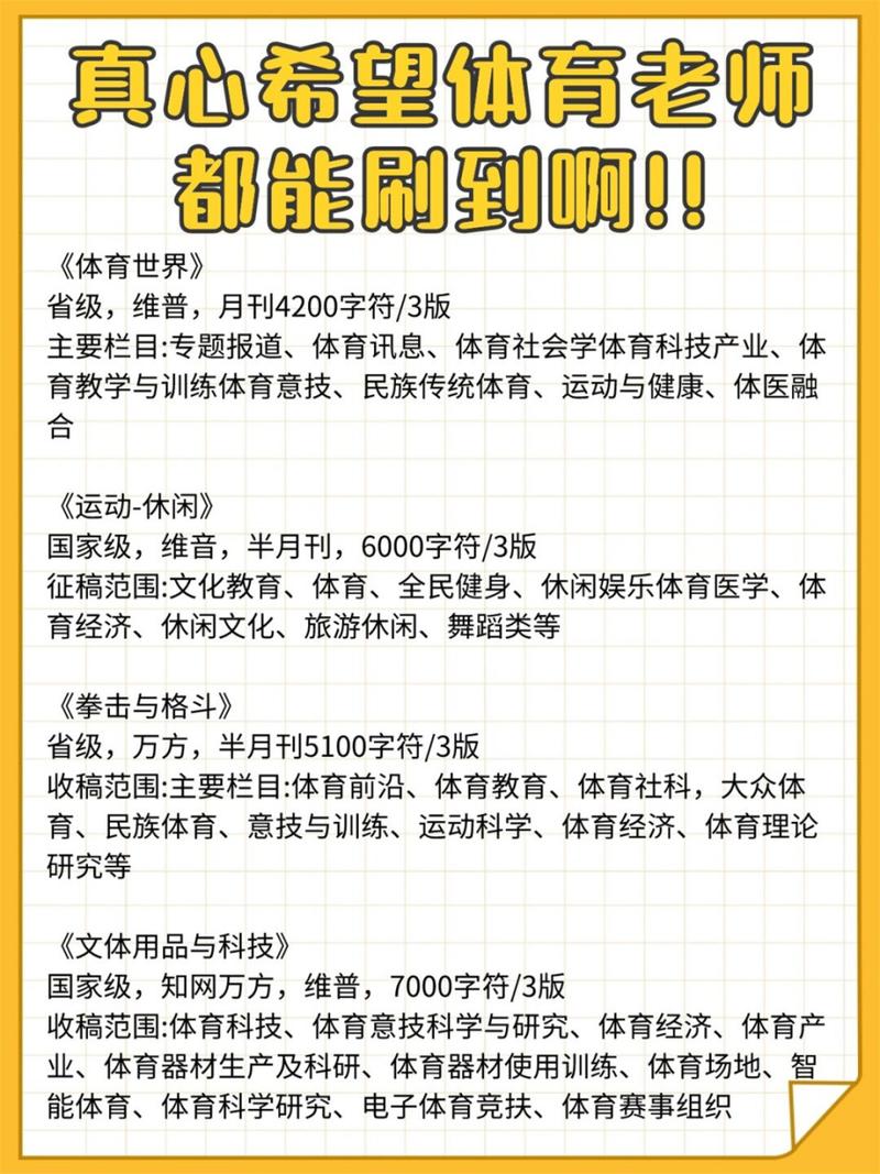 体育类的省级期刊有哪些，体育类的省级期刊有哪些类型